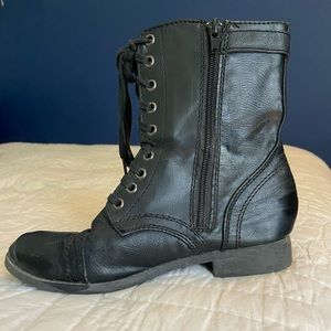 Black combat boots